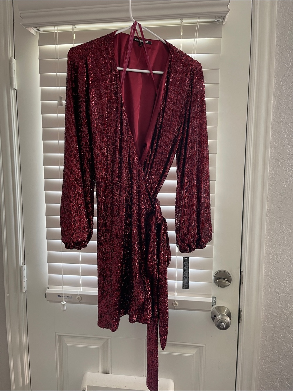 Burgundy Red Sequin Dress with Branded Waistband NWT